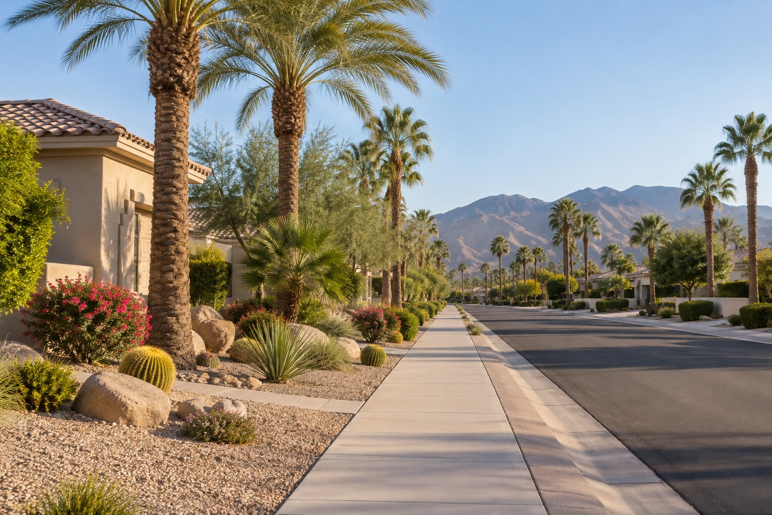 A Palm Desert, California neighborhood street, illustrative